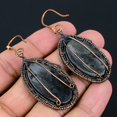 thumbnail image 4 of Natural Abalone Shell Gemstone Handmade Copper Wire Wrap Earring 2.64, 4 of 4