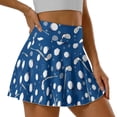thumbnail image 3 of Xoenoiee Blue Golf Polka Dot Print Women's Pleated Tennis Skirt with Pockets Golf Skorts Skirts with Shorts Tummy Control Skater Skort, Size L, 3 of 7