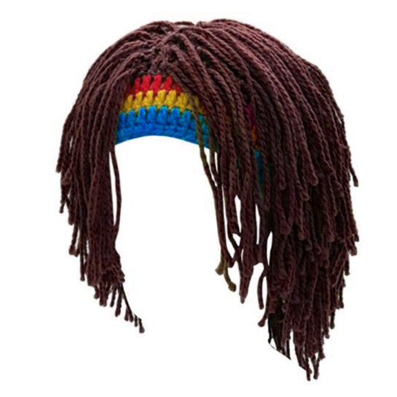 Winter Hat Hairs Rastas Wigs Beard Hat Hairs Crochet Hat Caps Halloween Caps Knittings Hat with Dreadlocks