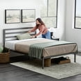 Cassidy Metal Platform Bed Frame with Metal Headboard Box Spring Not