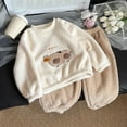 thumbnail image 3 of TAIAOJING Boys Girls Fuzzy Pants Set Outfits Kids Toddler Sleepwear Pajama Set Winter Warm Sleepwear Set Tops+Pants Outfits 8-10 Years, 3 of 3