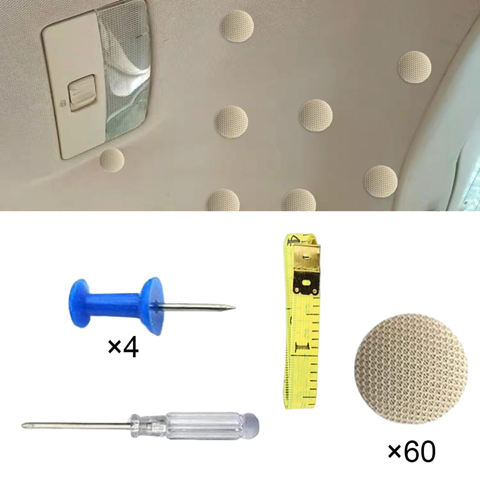 Kit 50 Boucles Fixation Toit Voiture – Réparation Tissu Plafond Velours Gris + Tournevis Inclus