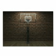 thumbnail image 1 of Basketball Cutting Board, Old Brick Wall and Basketball Hoop Rim Indoor Training Exercising Stadium Picture, Decorative Tempered Glass Cutting and Serving Board, Small Size, Brown, by Ambesonne, 1 of 1