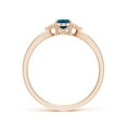 thumbnail image 2 of ANGARA Natural London Blue Topaz Split Shank Ring with Trio Diamonds in 14K Rose Gold for Women (Size-6x4mm) | November Birthstone, Anniversary Jewelry Gift for Women | Natural London Blue Topaz Ring, 2 of 9
