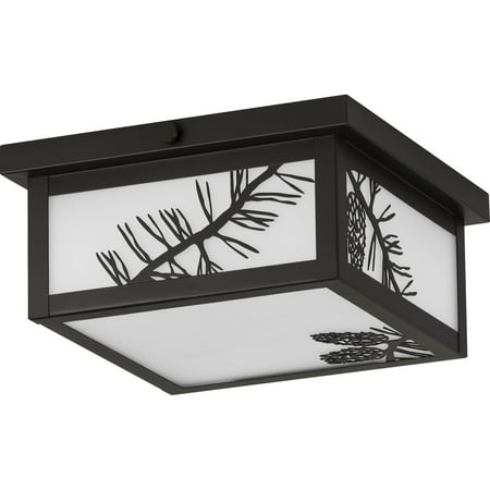 

Torrey Collection Antique Bronze Two-Light Outdoor Flush Mount