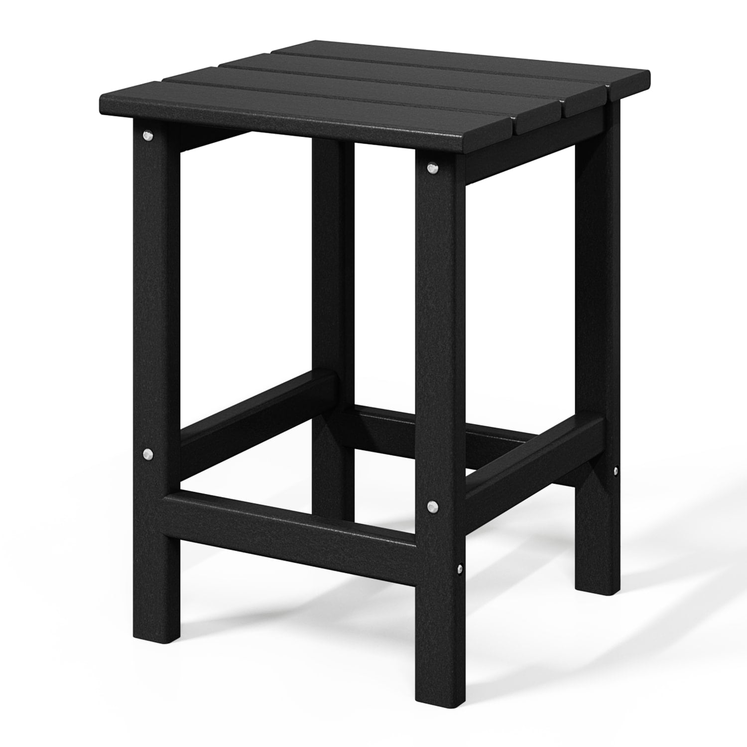WestinTrends Outdoor Side Table, All Weather Poly Lumber Adirondack Small Patio Table Square End Table for Pool Balcony Deck Porch Lawn Backyard, Black