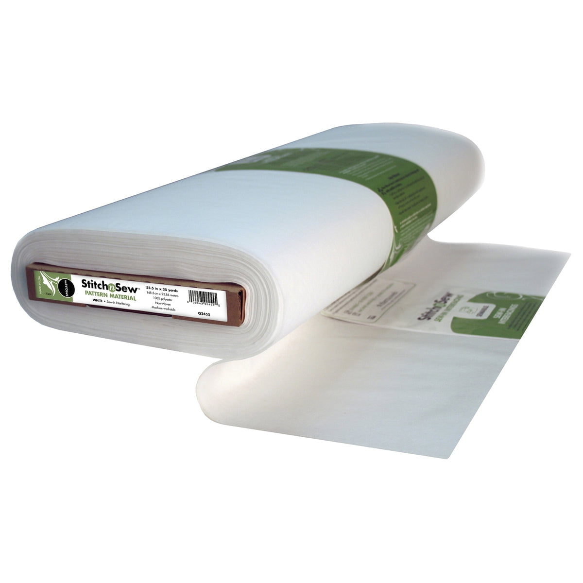 StitchnSew by HeatnBond Sew-in Pattern Material Non-Woven 58.5 inch Fabric Interfacing, White, 25 yd Bolt