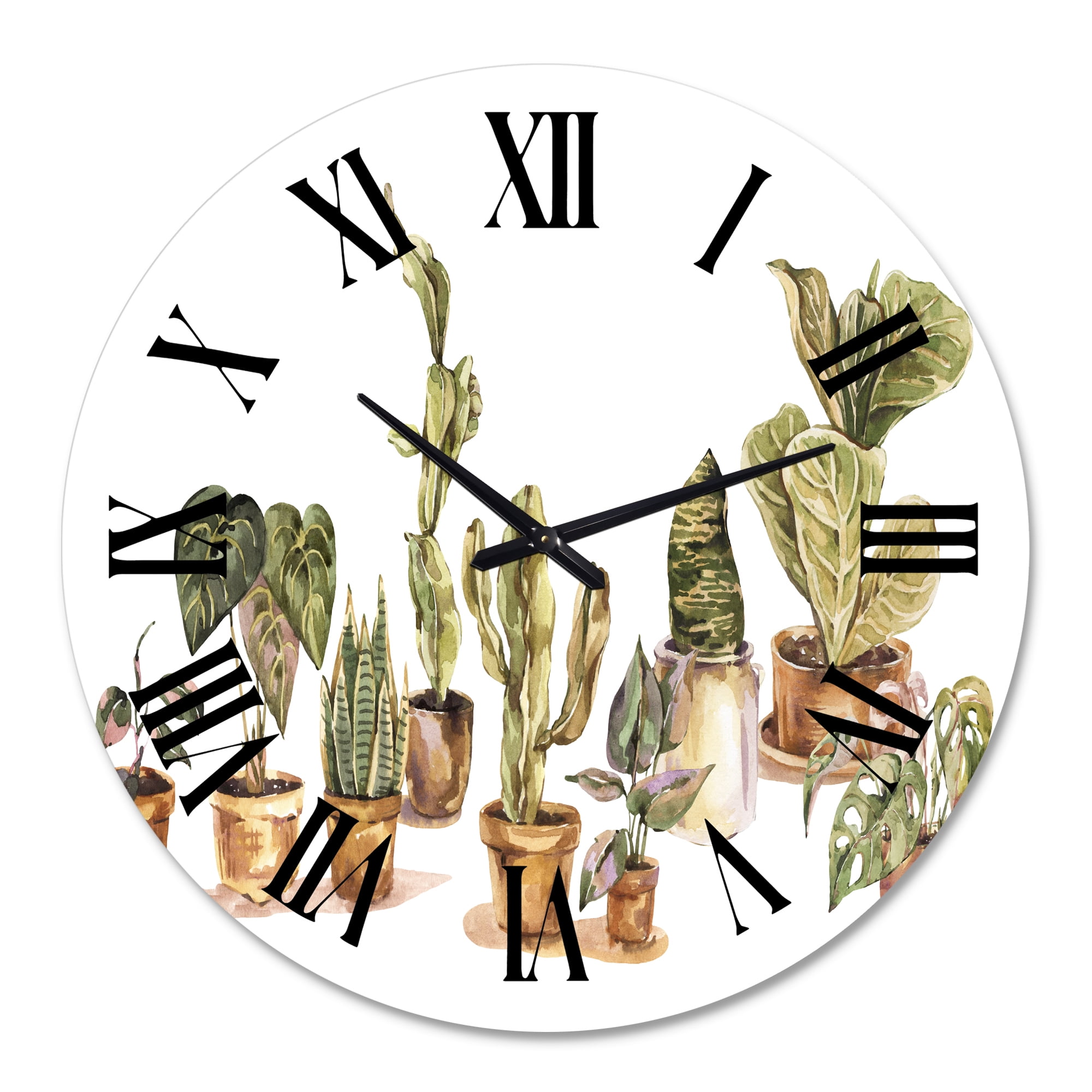 Designart 'Indoor House Plants Urban Jungle I' Traditional Wall Clock