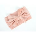 thumbnail image 3 of Lilgiuy Toddler Girls Velvet Headbands Cute Solid Stretchy Soft Oversized Pleated Hair Bands with Big Bow Headwear Headband Hair Accessories Beige, 3 of 3