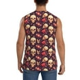 thumbnail image 4 of Uemuo cool rock Skull record Pattern Men's Sleeveless T-Shirt,Muscle Athletic Tank Top, Moisture-wicking Quick-dry Breathable Classic Tee Top for Gym Run Outdoor Sports-, 4 of 8