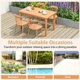 thumbnail image 7 of Spaco 49 Inch Rectangle Patio Teak Wood Dining Table with Slatted Tabletop Up to 6, Furniture Conversation Sets, Coffee Table for Garden, Poolside, Backyard, 7 of 7