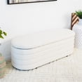 thumbnail image 5 of Calypso Mid-Century Modern16.73" Upholstered Fabric Bench in White, 5 of 7