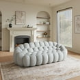 thumbnail image 1 of The Magic Home 99" 3-Seater Bubble Curved Couch, Light Gray, 1 of 10