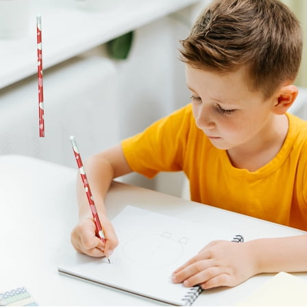 XEOVHV Valentine Pencils with Heart Stripe Design, Novelty Assorted Pencils with Eraser - Perfect for Valentine's Day Parties, Carnivals, Office Supplies and Prizes,Multicolor