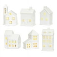 thumbnail image 6 of White Ceramic Christmas Village Houses, LED Light Up Christmas House, Christmas Village Town Houses  with Built-in Led Lights for Home Tabletop Decor, 6 of 9