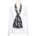 thumbnail image 2 of INSPIRE CHIC Women Fashion Printed Skinny Long Scarves, Retro Satin Silky Neckerchief Ribbon Headband Headscarf 57.1x5.9" Black Zebra, 2 of 6