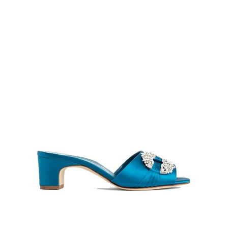 Manolo Blahnik Woman Prinap Satin Mules Blue Sizes IT 34-50 2/3