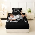 thumbnail image 4 of Castle Fairy Handball Print Twin Sheets 3pcs, Sport Theme Bedding, Black White,1 Fitted Sheet, 1 Flat Sheet and 1 Pillowcase, 4 of 6
