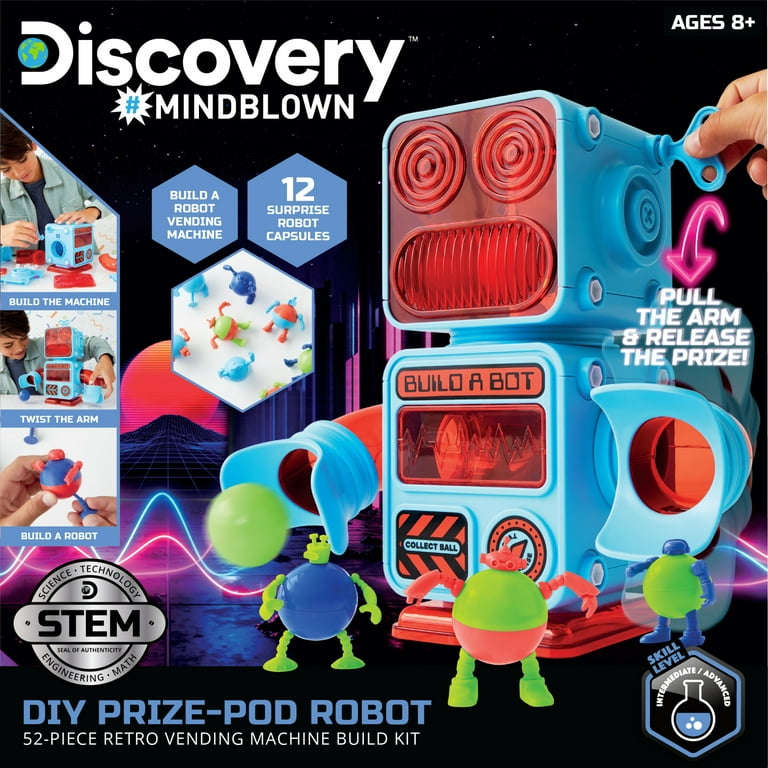Discovery #Mindblown DIY Prize-Pod Robot 52-Piece Retro Vending