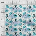 thumbnail image 2 of oneOone Polyester Lycra Turquoise Blue Fabric Florals Fabric For Sewing Printed Craft Fabric By The Yard 56 Inch Wide, 2 of 6