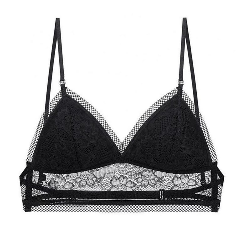 Lace Bralettes for Women Adjustable Strap Sexy V Neck Unpadded Wire Free, Lace  Bralette Padded Lace Bandeau Bra with Straps for Women Girls 