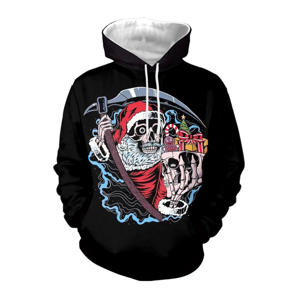 Sudaderas con capucha de Navidad de lana para pareja, sudadera cálida de gran tamaño, jersey con capucha, traje de Cosplay de fiesta, chándal con bolsillo, ropa de otoño