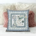 thumbnail image 3 of 18" x 18" Blue and White Bird Blown Seam Floral Indoor Outdoor Throw Pillow, 3 of 5