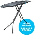 thumbnail image 2 of Minky Ergo Prozone Ironing Board , Made in UK , Dual Iron Rest, Heat Reflective Cover, Thick Felt Underlay - Freestanding Ironing Board with Large 48" x 15" Ironing Surface (Gunmetal and Blue), 2 of 14