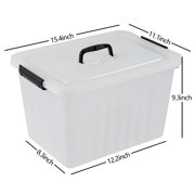 Ewingger 20 Quart Clear Latching Storage Tote Bin with Lid, 4 Pack Plastic Storage Containers