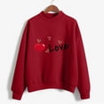 thumbnail image 3 of Gibobby Sudaderas para mujer Sudadera con capucha informal de otoño e invierno para mujer, suéter de manga larga con cuello redondo estampado (Rojo, L), 3 of 4