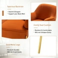 thumbnail image 4 of Fall Velvet Upholstered Accent Chairs Set of 2 Metal Legs Curved Backrest Armchairs Bedroom Adult Orange, 4 of 13