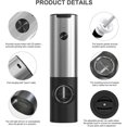 thumbnail image 2 of USB Rechargeable Electric Pepper Grinder Adjustable Coarseness Electric Salt and Pepper Mills Automatic Spice Grinder with LED Light, Durable Shell, 2 of 5
