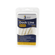 1/2" x 25' White 3 Strand Twisted Premium Nylon Dock Line - For Boats up to 35' - Boating Accessories