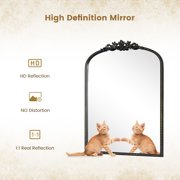 Classic Crown Arched Decorative Mirror, Black, 22x30in