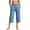 #02 Blue 【Mix & Match: Stock Up on Your Favorite Colors】, variant on Women's High Waist Cropped Wide Leg Pants, Button Front with Pockets, Soft Rayon Blend Fabric, Tummy Control Flattering Fit for Summer, Versatile Casual Work & Travel Bottoms,