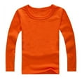 thumbnail image 4 of CCRFTGI Long Sleeve Shirts for Girls Basic Long Sleeve T Shirts Cute Crewneck Shirt shirts for kids trendy Comfy Tops Tees Fall Outfits Orange 1-2Y, 4 of 4