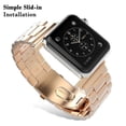 thumbnail image 4 of SOATUTO Compatible With Apple Watch Ultra 1 2 49mm Band Solid Stainless Steel Link Bracelet Replacement Band with Durable Folding Clasp for Apple Watch 9 8 7 45mm 6 5 4 3 2 1 SE 42mm 44mm - Rose Gold, 4 of 6