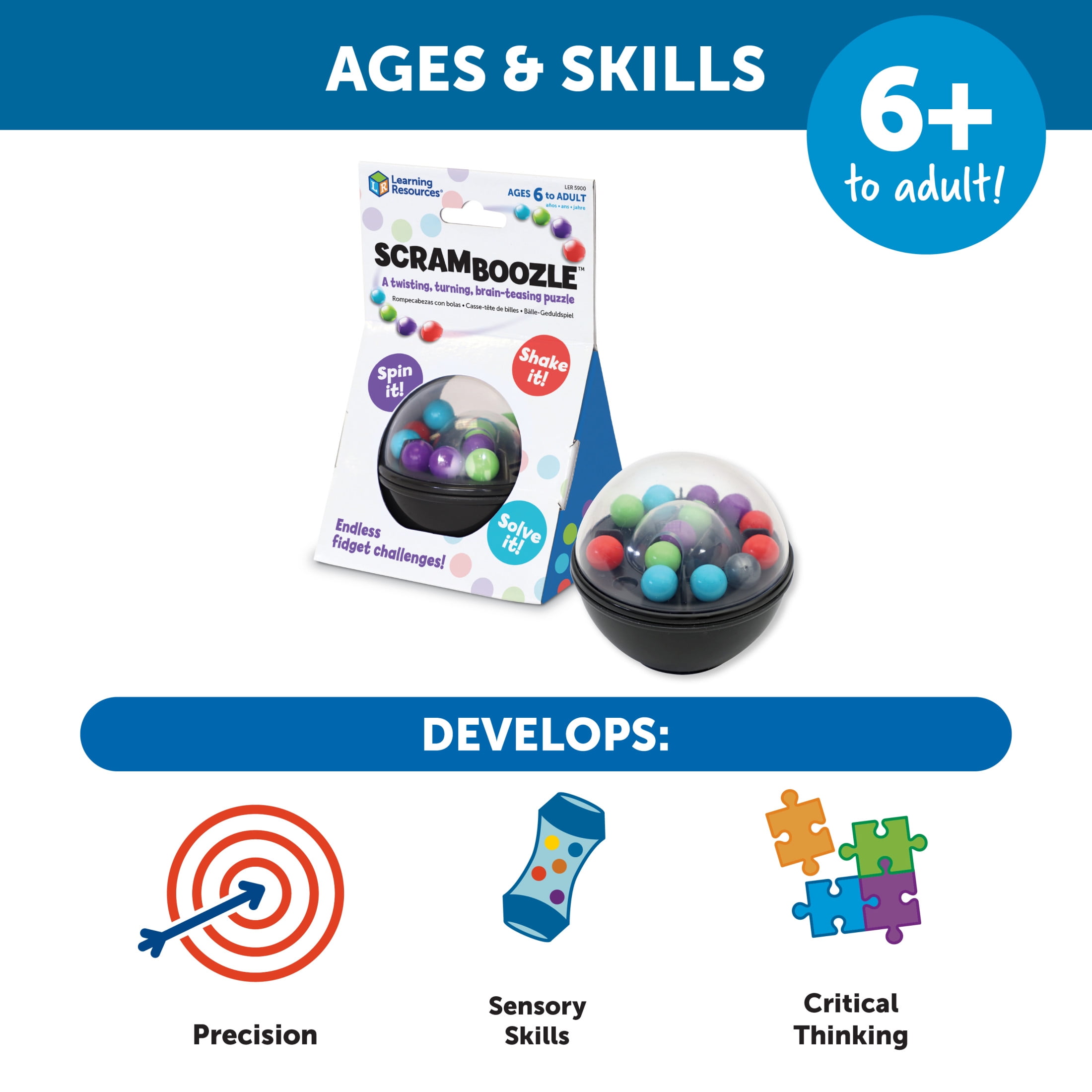 Learning Resources Scramboozle! Puzzle Ball - 3D Brain Teasers, Ages 6+