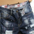 thumbnail image 5 of Defitshape Men's Shorts Ripped Jeans Slim Fit Denim Shorts Knee Length Straight Casual Fashion Big and Tall with Pockets Style3 40, 5 of 5