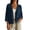 Navy, variant on cocolona Womens Linen Cardigan Lightweight 3/4 Sleeve Open Front Button Shirts Loose Fit Solid Color Casual Fall Tops