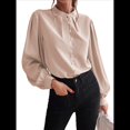 thumbnail image 1 of Camisas con Botones para Mujer, Blusas de Otoño para Mujer, Blusas Informales de Negocios para Mujer Caqui L, 1 of 8
