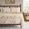 thumbnail image 2 of The Pioneer Woman Agatha Floral Gauze Quilt, King, Amber Yellow, Reversible Bedding, 2 of 9