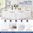 thumbnail image 3 of Kumdkd 84 in Round Disposable Plastic Tablecloth, Large Circular Wipe Clean Party Table Cover for Banquet Event Tables, White, 3 of 4