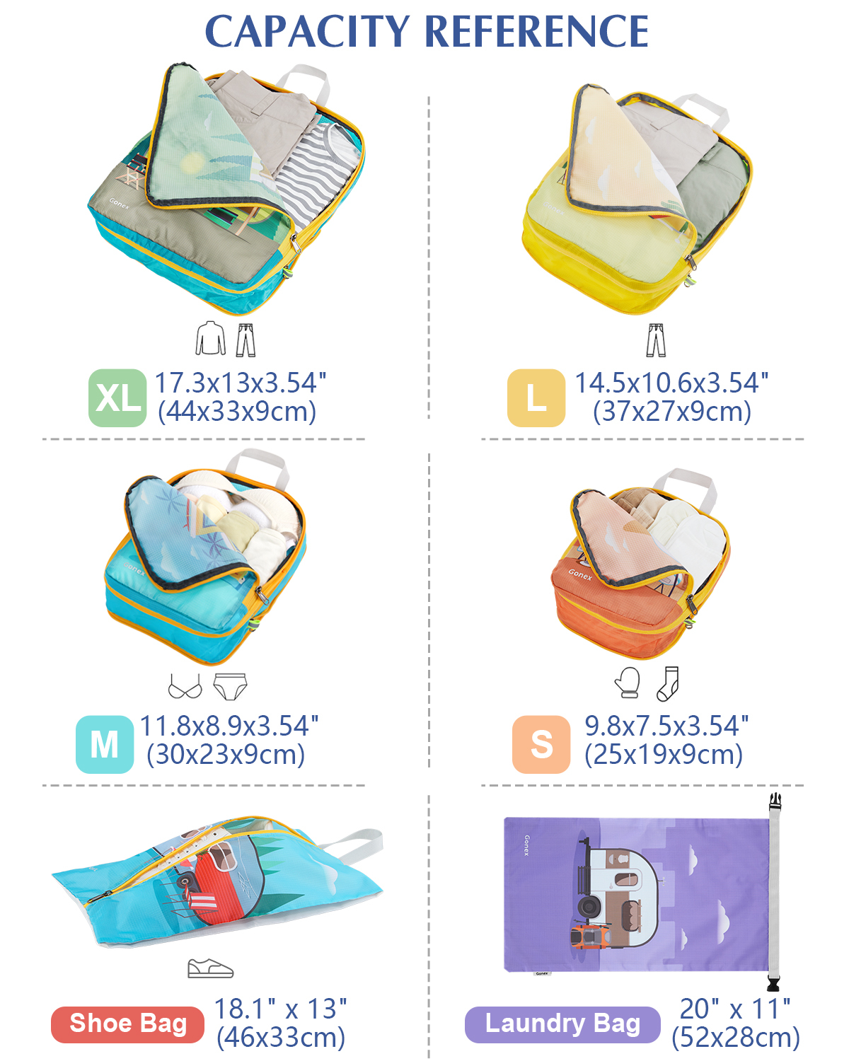 Gonex Compression Packing Cubes, 6-Set photo 4