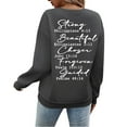 thumbnail image 3 of Christian Sweatshirts for Women 2025 God Says I Am Bible Verse Sweatshirt Long Sleeve Crewneck Pullover Tops, 3 of 8