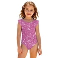 thumbnail image 3 of Abcomgle Girls Swimsuit Size 6 Stretchy One Piece Girls Swimsuit Cute Glitter Sequin Graphic Ruffled Bathing Suits for Girls, 3 of 7