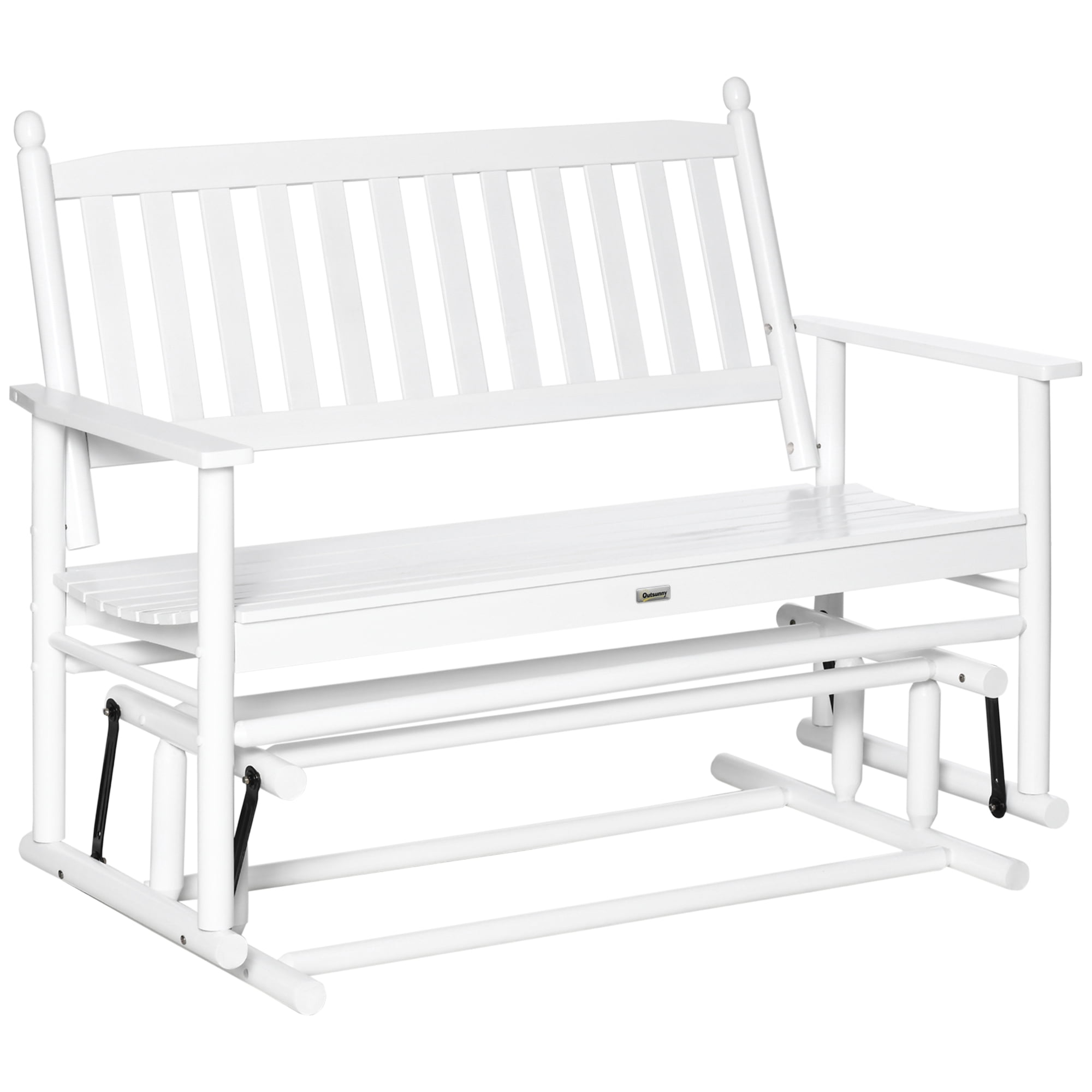 Outsunny Wood Outdoor Glider Bench - White - Walmart.com