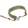 thumbnail image 2 of Bedazzling Belle Turquoise and Brass Nude Leather Bracelet, 2 of 3