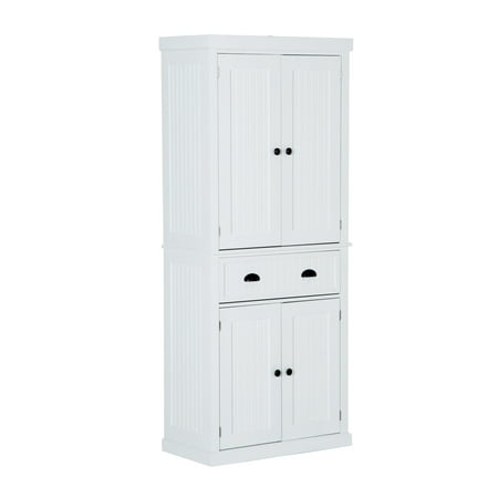 HomCom Large Free Standing Colonial Wood Storage Cabinet Kitchen Pantry ...