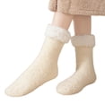 thumbnail image 6 of Ticikt Women Fuzzy Mid Calf Socks, Plush Non Thermal Cozy Winter Home Sleeping Floor Socks, 6 of 8